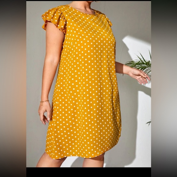 SHEIN Mustard Yellow Polka Dot Dress - Picture 4 of 14